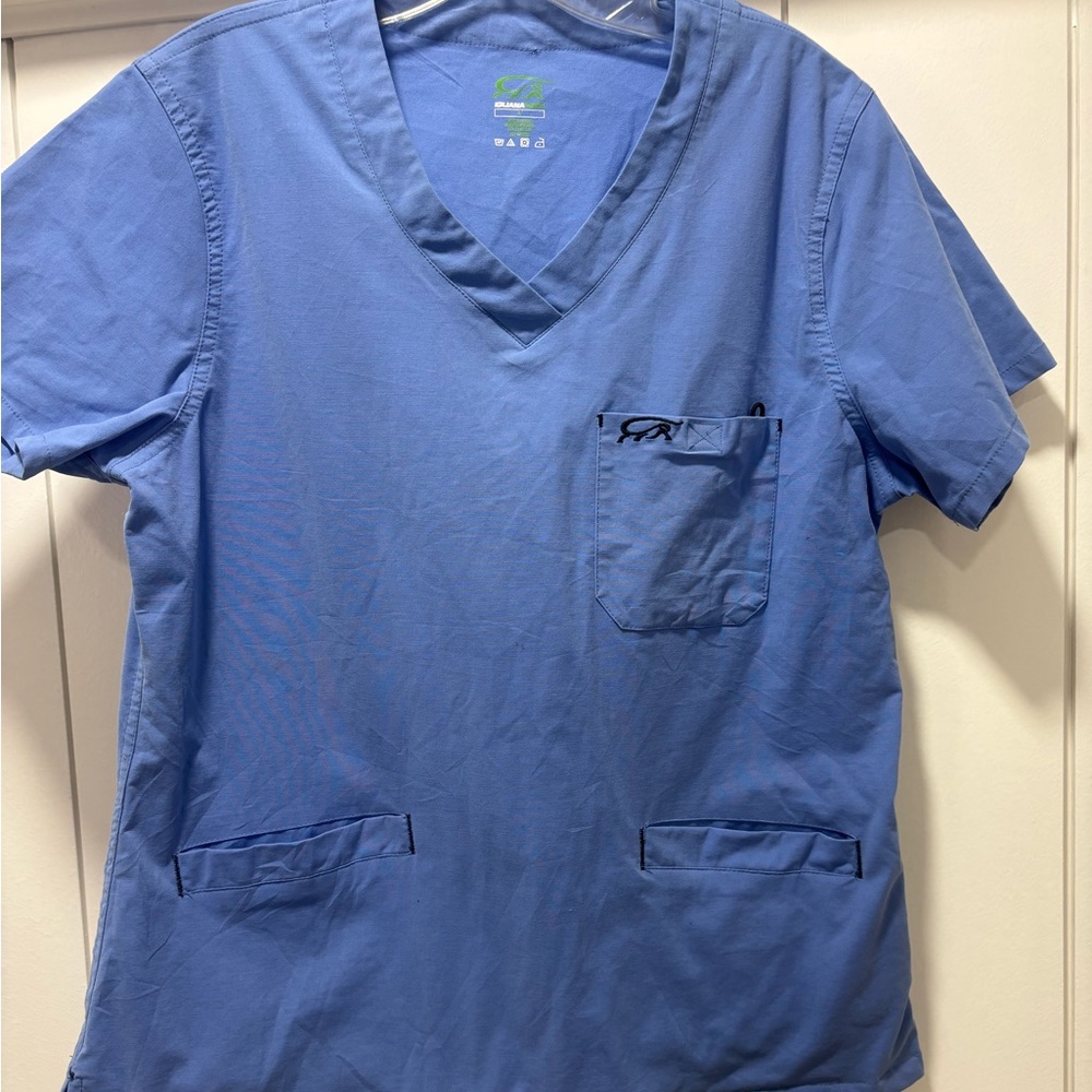 Iguana Med Flex II Womens Classic Scrub Top  Blue Size Large